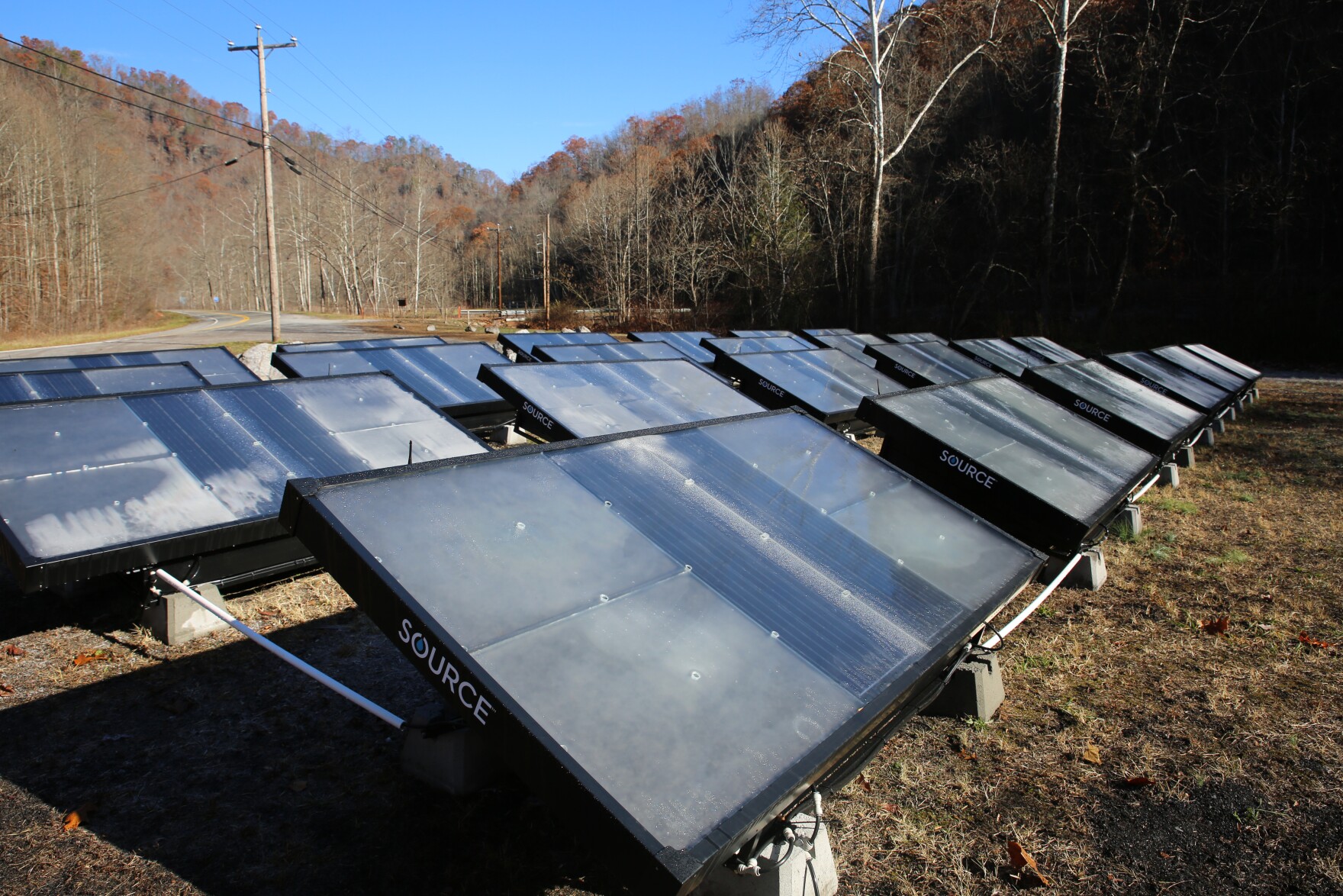 The Five Loaves and Two Fishes Foodbank has 24 hydro-panels for water-gathering in Kimball, West Virginia.