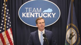 Gov. Andy Beshear speaks to a Fairness Campaign rally at the Capitol in Frankfort.