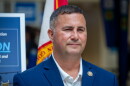 Congressman Darren Soto, the Democrat representing Florida’s ninth congressional district, waits to give remarks at Orlando International Airport on Friday, May 29, 2026. Soto is running for reelection this year in a redrawn district that’s bigger, whiter, more rural, and more Republican.