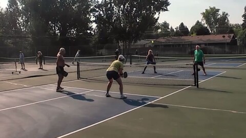 Pckleballers in Manitou Park in Boise.