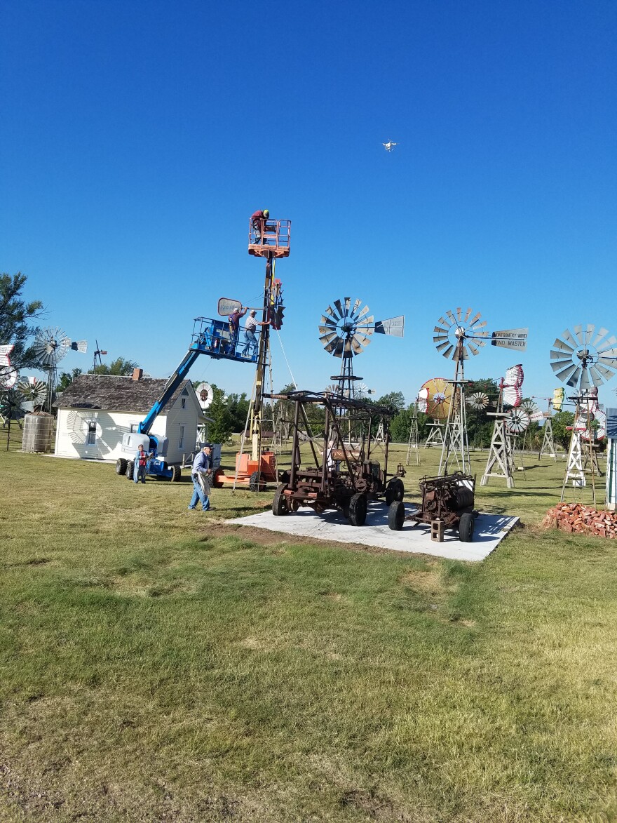 Volunteers at work at the Shattuck Windmill Museum