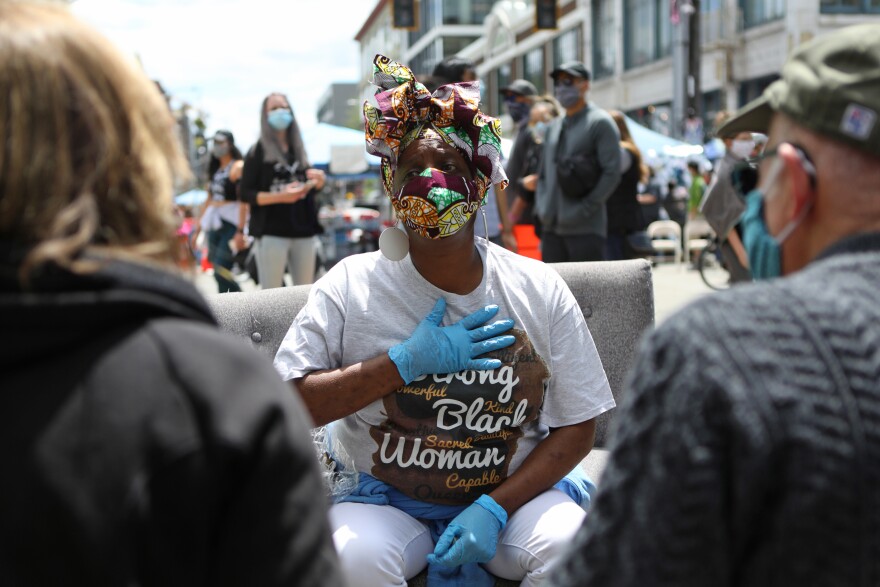 "It's not enough to just show up. You got to really make sure that the resources are going to be for the black community," Kim Mustafa says.