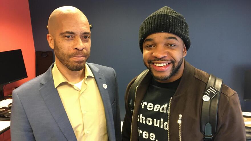 Kareem Henton, left, and Anthony Body, right, make up the Bail Project's team in Cleveland.