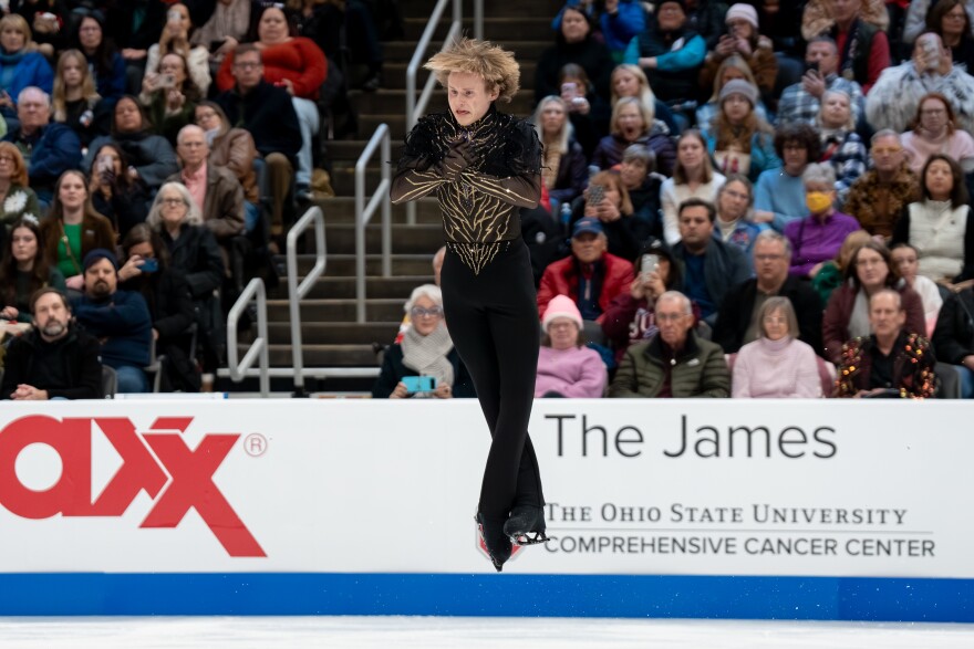 Ilia Malinin competes in the men’s free skate during the 2026 U.S. Figure Skating Championships at the Enterprise Center on Saturday, Jan. 10, 2026, in St. Louis’ Downtown West neighborhood.