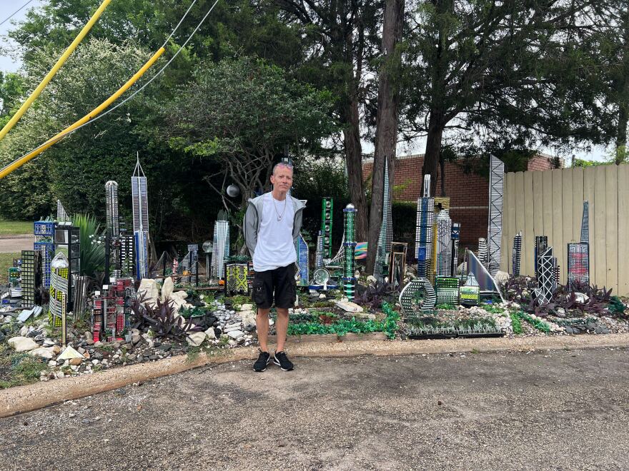 Salvador Ruiz, creator of the Casa Linda Mini City. About two-and-a-half years ago, he started cleaning up the overgrown space behind the building.