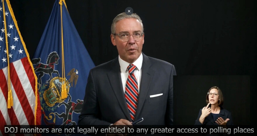 During an Oct. 27 pre-election briefing, Pennsylvania's top election official, Secretary of State Al Schmidt, noted that federal election monitors have no power to police voters.