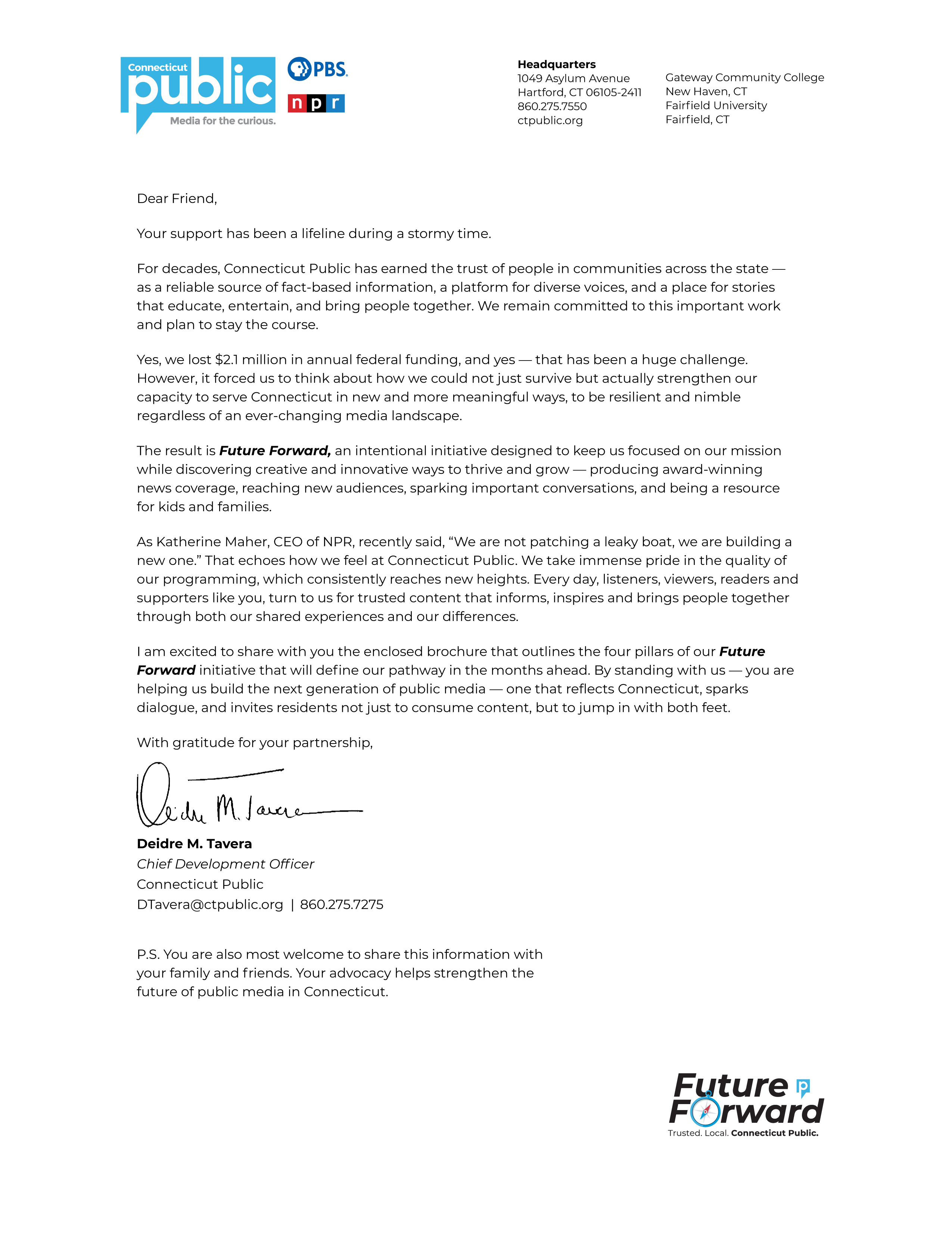 Future Forward Cover Letter