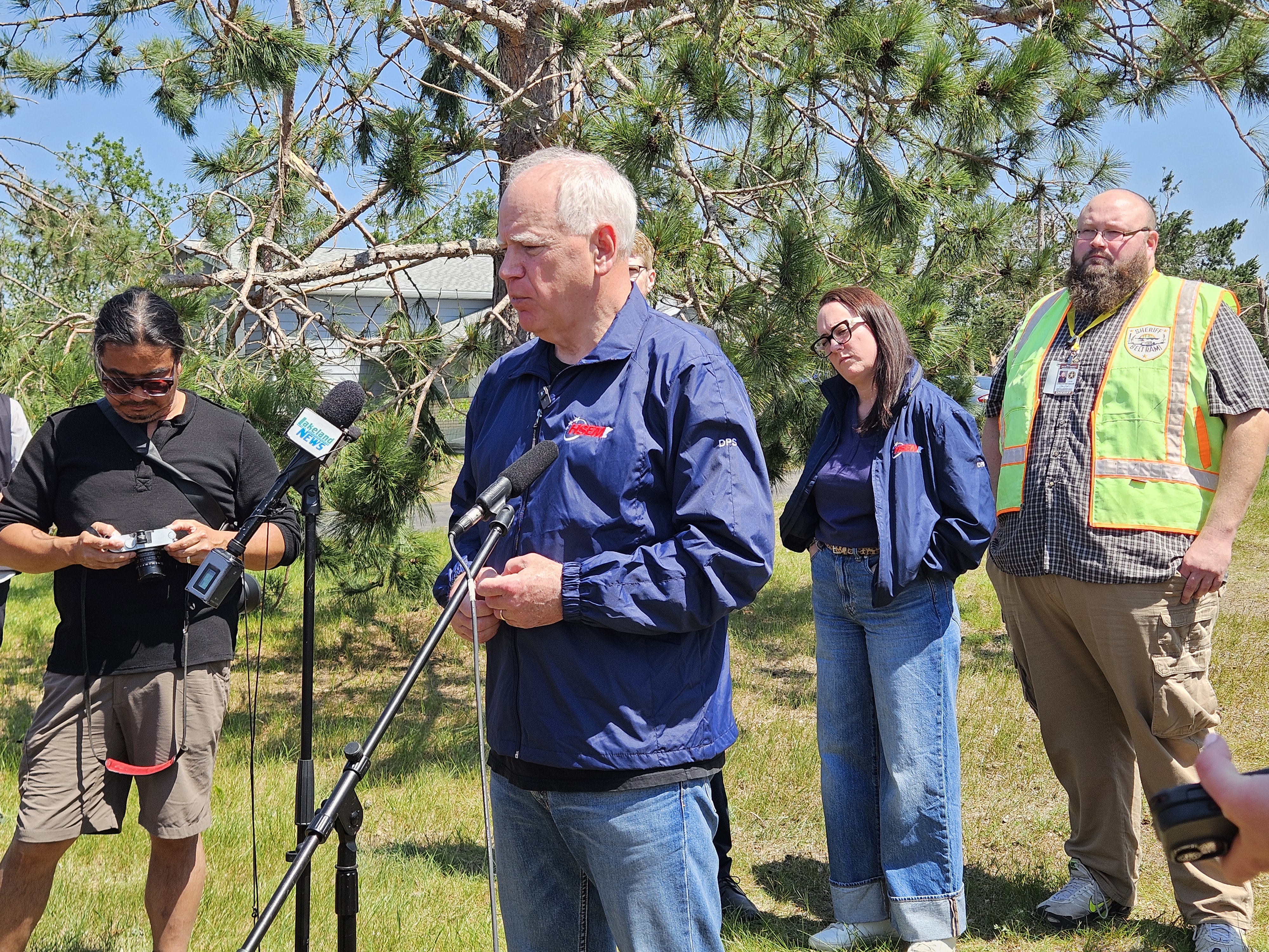 Walz treks to Bemidji to assess recovery efforts after wind storm