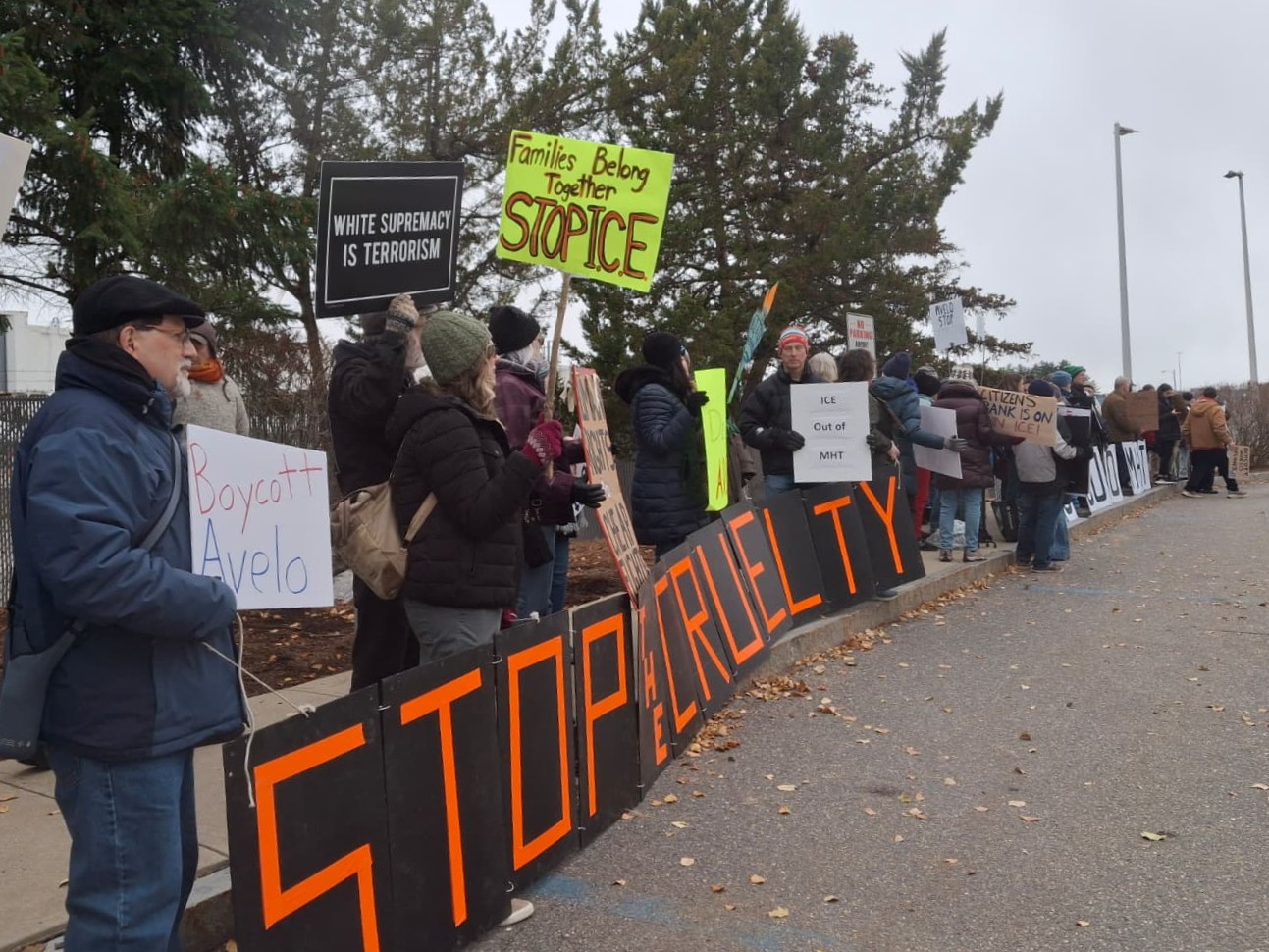 nhpr.org - Lau Guzmán - 'Avelo out MHT': NH protests continue against budget airline operating ICE flights