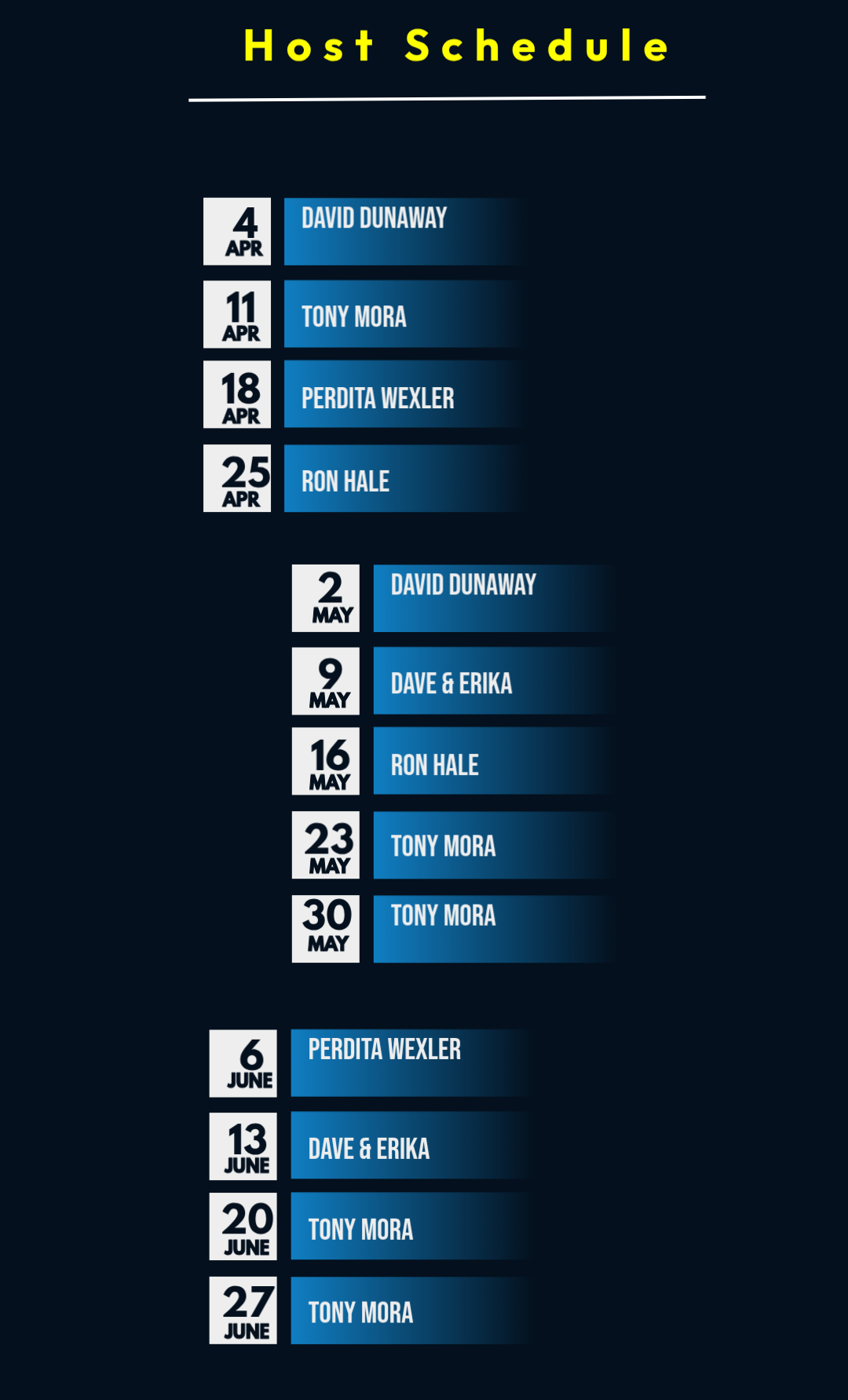 Folk Routes HOST Calendar