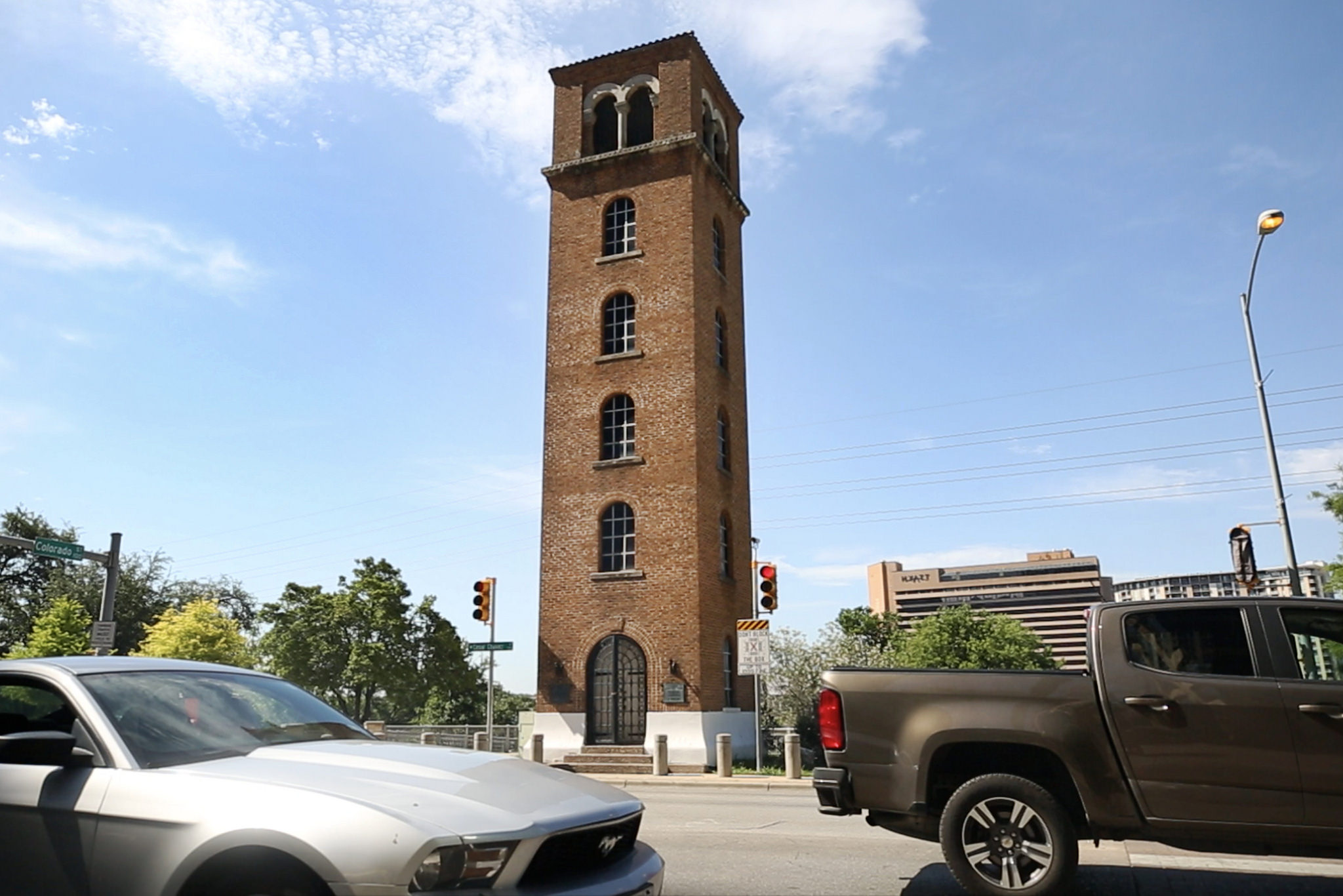 What's the history behind the bell tower on Cesar Chavez? | KUT